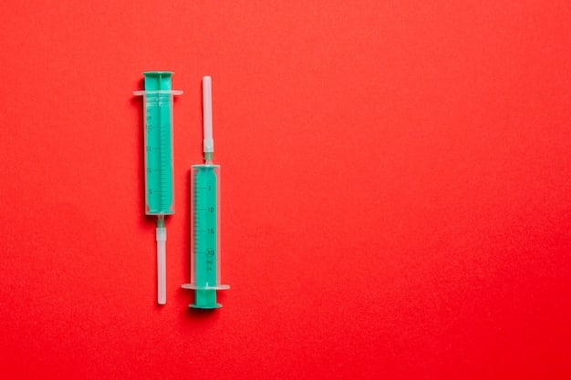 A split image showing, on one side, a syringe and vial representing testosterone injections, and on the other side, a tube of topical testosterone gel. The image is cleanly divided and well-lit, showcasing the two most common forms of TRT.