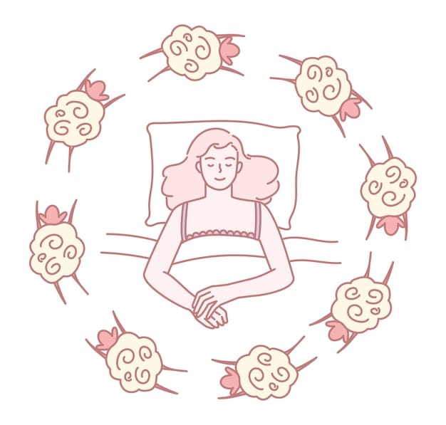 An illustration depicting the stages of sleep, highlighting the interruptions caused by sleep apnea. The image shows brain activity patterns during normal vs. disrupted sleep.