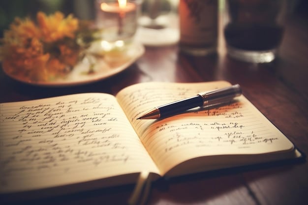 A close-up shot of a journal with the words 