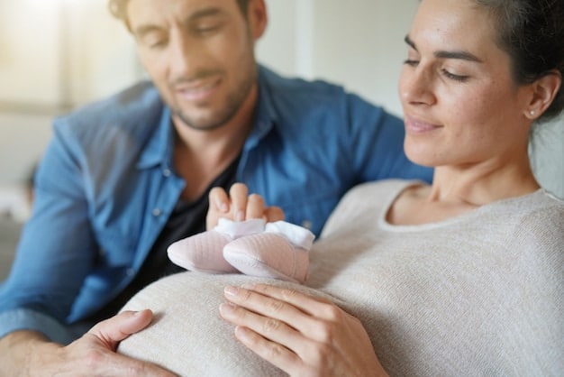 A couple joyfully holding a newborn baby, symbolizing the successful outcome of a vasectomy reversal.