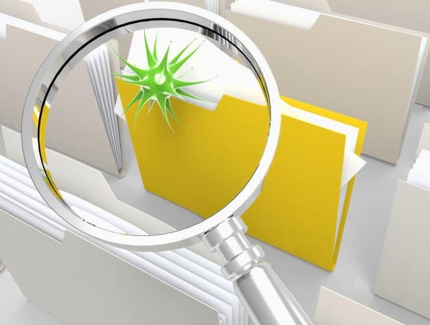 A magnifying glass hovering over a chaotic, unformatted resume with illegible text, illustrating the problem of poor formatting and lack of clear information.