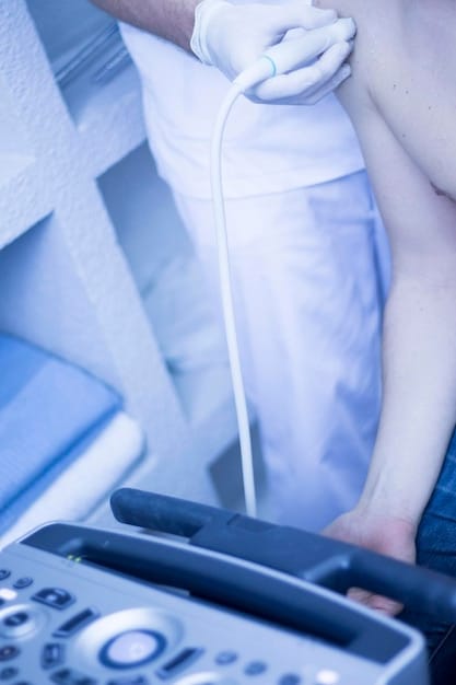 A detailed, clear image of medical professionals performing a prostate biopsy, showing the ultrasound guidance on a screen and the precise, sterile procedure. Emphasis on professionalism and modern medical equipment.
