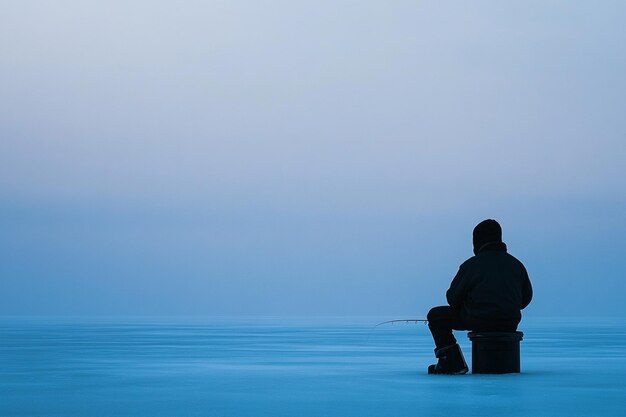 A man sitting alone, head in hands, looking dejected, with a subtle blue filter suggesting a sense of melancholy.