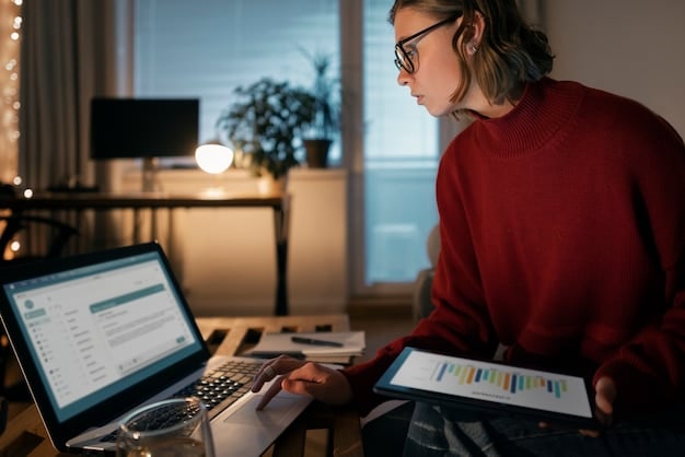 A person diligently researching salary data and industry benchmarks on a laptop, emphasizing data-driven preparation for a salary negotiation in the context of negotiating a 7% higher salary: proven strategies for male professionals in 2025.
