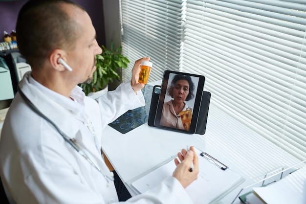 A healthcare professional interacting with a patient through a telemedicine platform, showcasing remote patient monitoring and personalized care based on data analysis, aligning with Unlocking Your Earning Potential: A Data-Driven Analysis of High-Demand Skills in 2025.