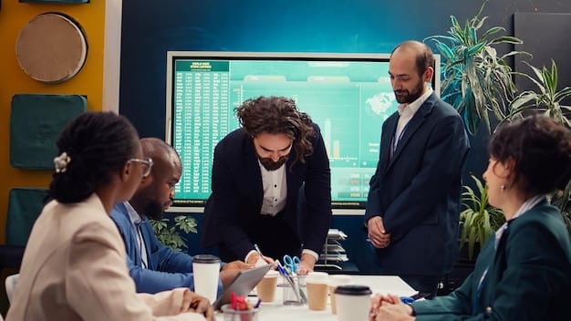 A person presenting a business plan to a group of potential investors, emphasizing financial projections and market analysis.