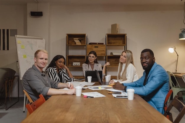 A diverse team brainstorming negotiation strategies in a brightly lit meeting room. They are using whiteboards and tablets to map out various approaches, highlighting the importance of creative problem-solving. This relates to Mastering the Art of Negotiation: Get What You Want in Your Career and Life.