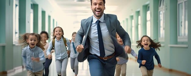 A man celebrating a job promotion with his family, symbolizing the long-term career and financial success achieved through career coaching.