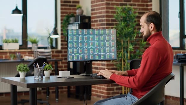 A person sitting at a desk with multiple screens showing different tasks - stock trading, website design, email marketing, reflecting the diversity of options for a successful side hustle based on skills and interests. The image highlights Exploring Side Hustle Ideas.