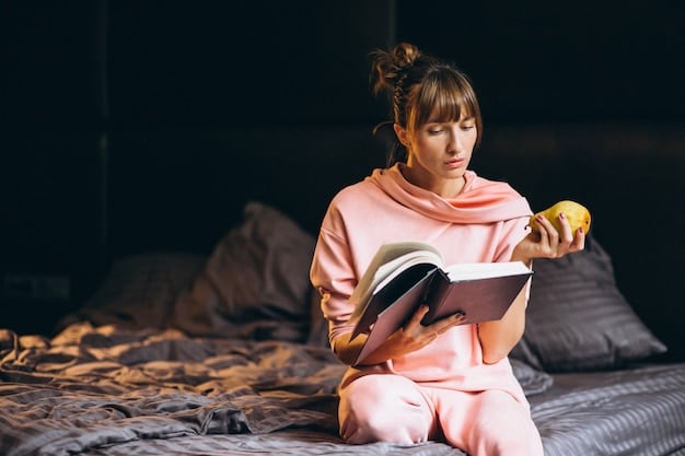 A person practicing a calming pre-sleep routine, such as reading a book in a dimly lit room, stretching, or drinking herbal tea. The Science of Sleep: How It Affects Your Fitness and Recovery is visually represented.