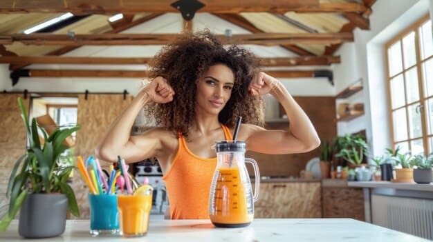 A person treating themselves to a healthy smoothie after a workout, celebrating their achievement with a nutritious and delicious reward.