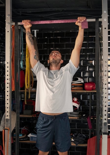 A person building a simple weight rack from reclaimed wood in a garage. The scene shows various hand tools and partially assembled wooden structures, illustrating DIY solutions for The Complete Guide to Building a Home Gym on a Budget.