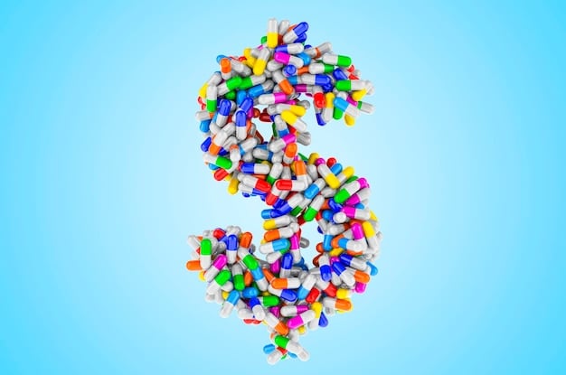 A digital illustration depicting a scale balancing medication pills on one side and a dollar sign on the other, symbolizing the balance between healthcare costs and medication expenses. The backdrop is a subtle gradient, adding a professional and analytical touch. The main focus is on balancing healthcare costs with How ED Meds are Impacting Your Insurance Premiums in 2025: What You Need to Know.