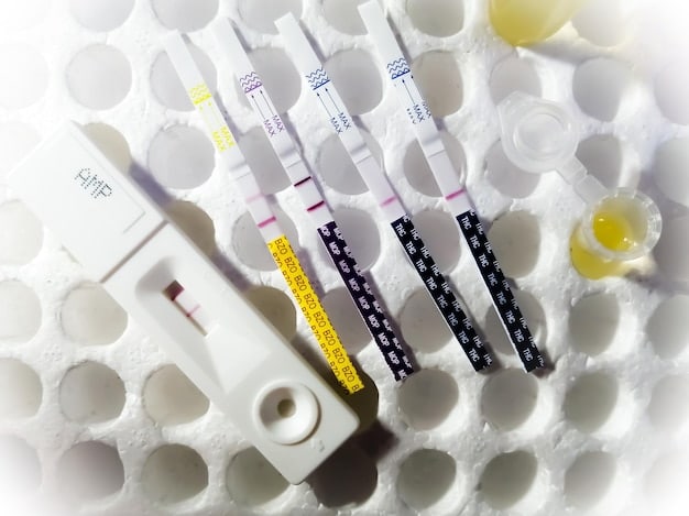 A close-up shot of an at-home sperm testing kit with various components laid out, including a collection cup, testing device, and instruction manual. The image highlights the ease of use and convenience of the kit in relation to The Complete Guide to At-Home Sperm Testing Kits: Accuracy and Reliability.