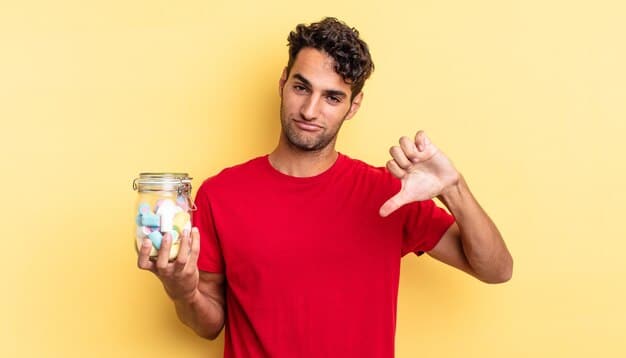 A split image showing, on one side, a cheerful person taking medication, and on the other side, a person looking worried and thoughtful, representing the potential duality of medication effects on overall well-being and sexual function.