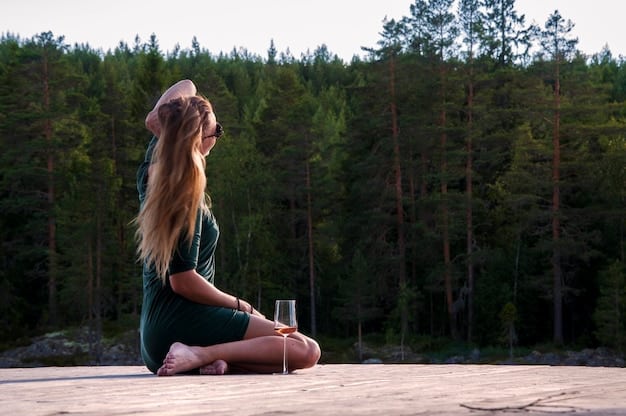 A woman meditating in a peaceful setting, emphasizing stress reduction and mindfulness. She is focused and serene, highlighting the importance of mental well-being in improving overall health and addressing the question, 